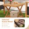 Costway 3PCS Patio Wicker Furniture Set Cushioned Armchairs with 2-Tier Side Table Balcony